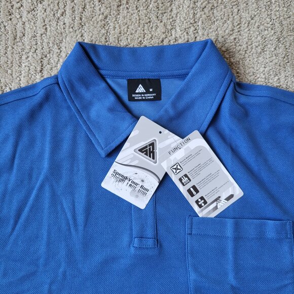 Men’s Short Sleeve Polo Shirt – Royal Blue – Size M – Speed Your Run – NWT - Picture 3 of 7